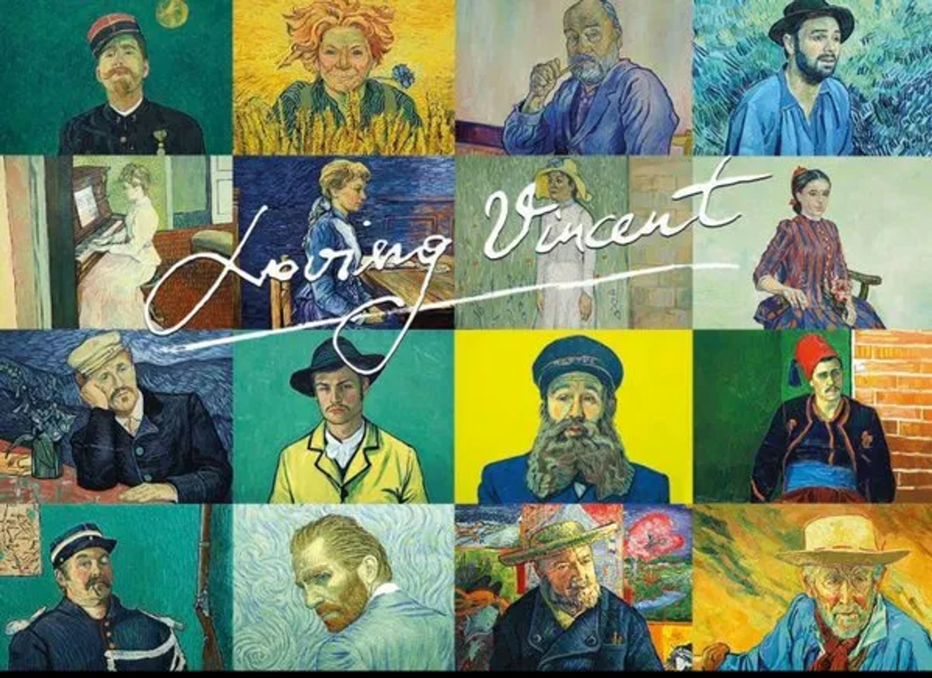 Holly Earl, Jerome Flynn, James Greene, Martin Herdman, Helen McCrory, John Sessions, Bill Thomas, Chris O'Dowd, Saoirse Ronan, Eleanor Tomlinson, Aidan Turner, Douglas Booth, Josh Burdett, Robin Hodges, Joe Stuckey, and Robert Gulaczyk in Loving Vincent (2017)