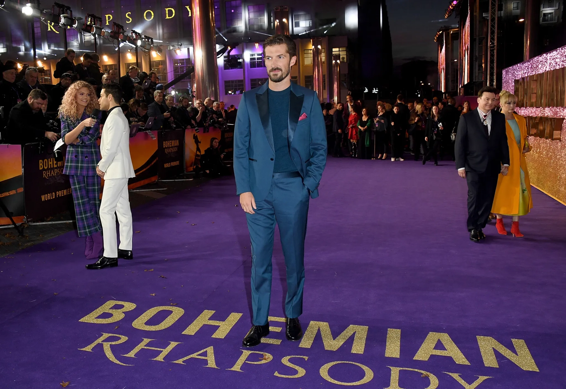 Mike Myers, Kelly Tisdale, Rami Malek, Gwilym Lee, and Becca Dudley at an event for Bohemian Rhapsody (2018)