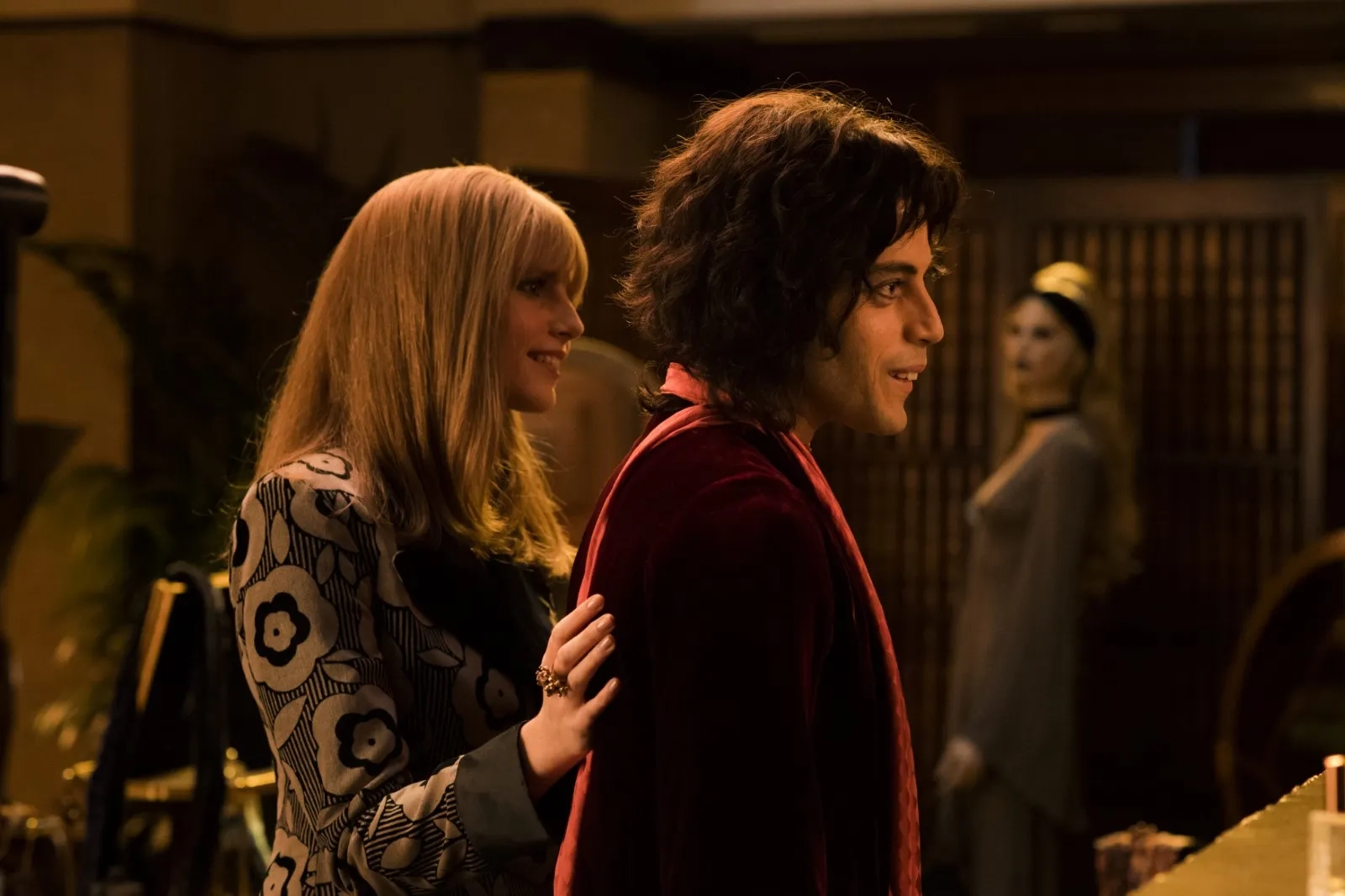 Rami Malek and Lucy Boynton in Bohemian Rhapsody (2018)