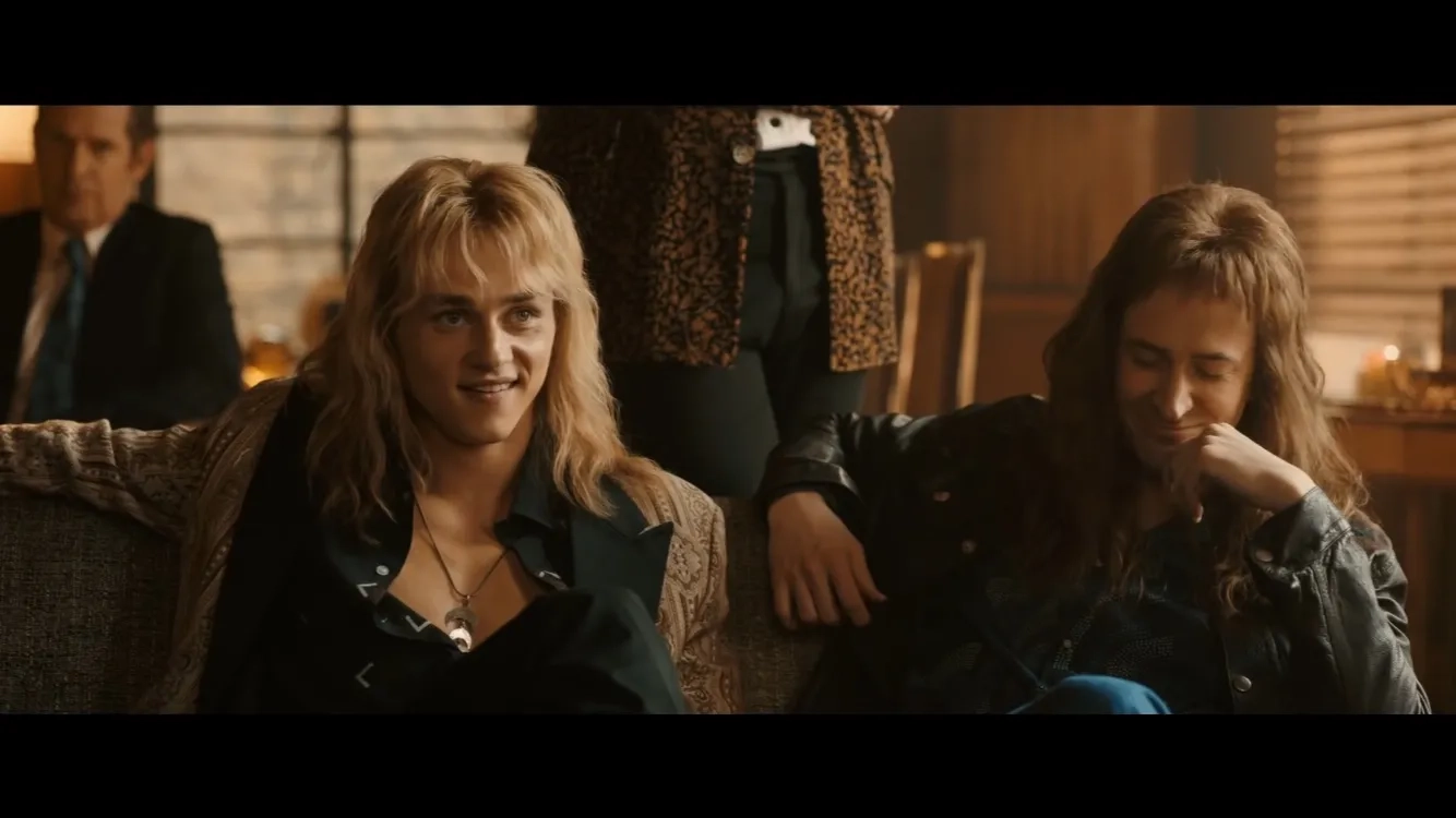 Joseph Mazzello, Tom Hollander, and Ben Hardy in Bohemian Rhapsody (2018)