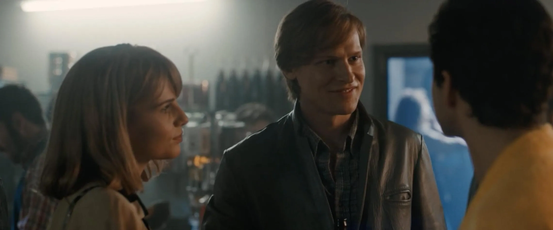 Still of Lucy Boynton, Max Bennett and Rami Malek in Bohemian Rhapsody