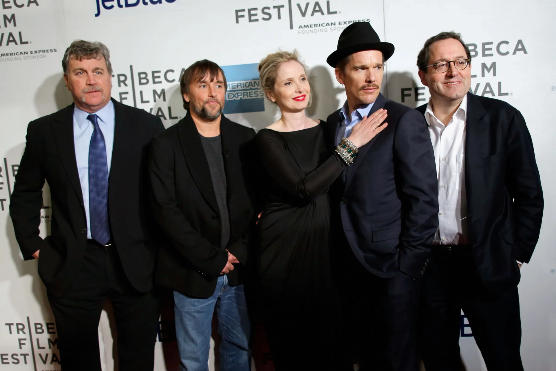 Ethan Hawke, Julie Delpy, Richard Linklater, Tom Bernard, and Michael Barker at an event for Before Midnight (2013)