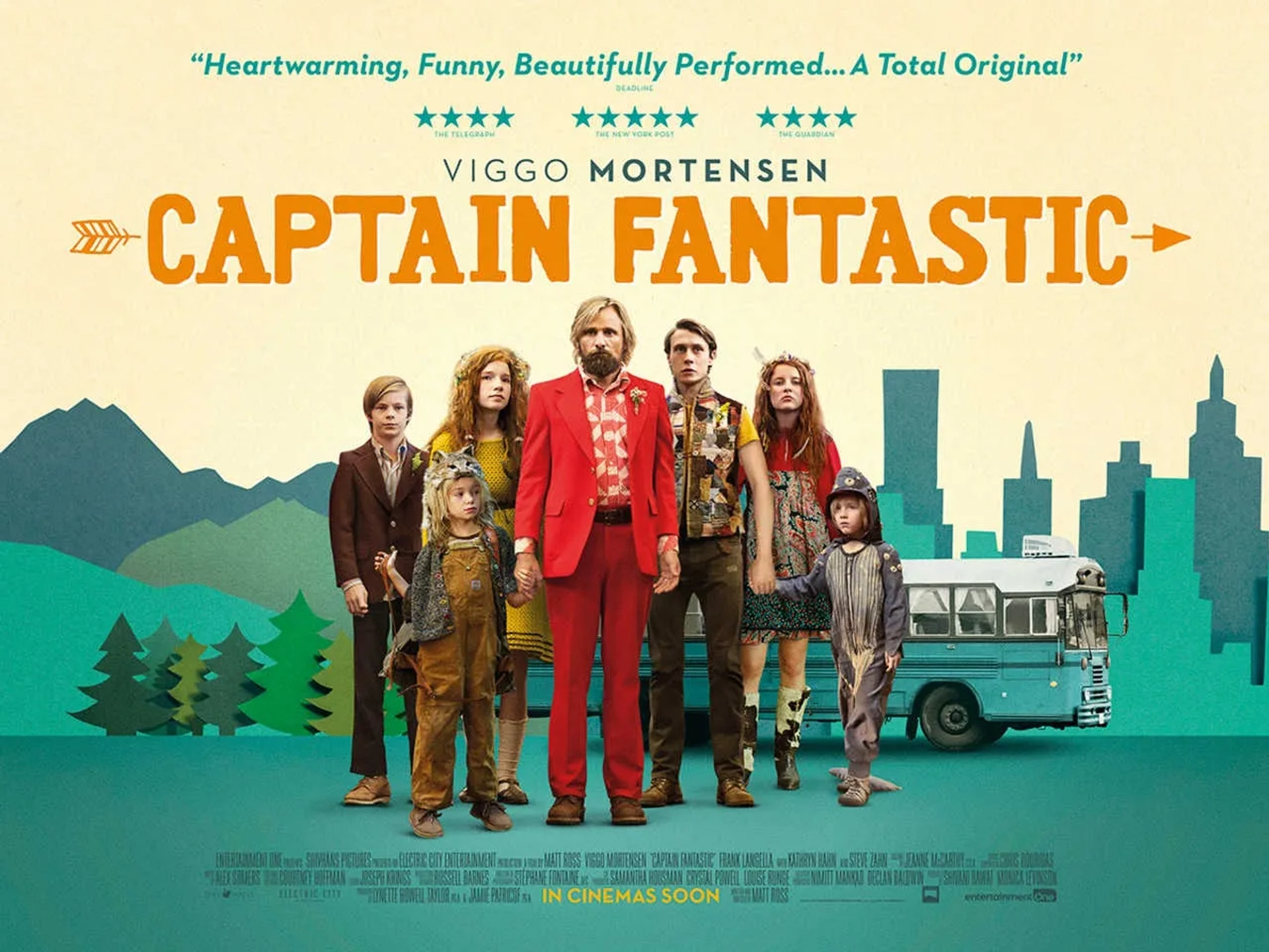 Viggo Mortensen, George MacKay, Annalise Basso, Samantha Isler, Shree Crooks, and Nicholas Hamilton in Captain Fantastic (2016)