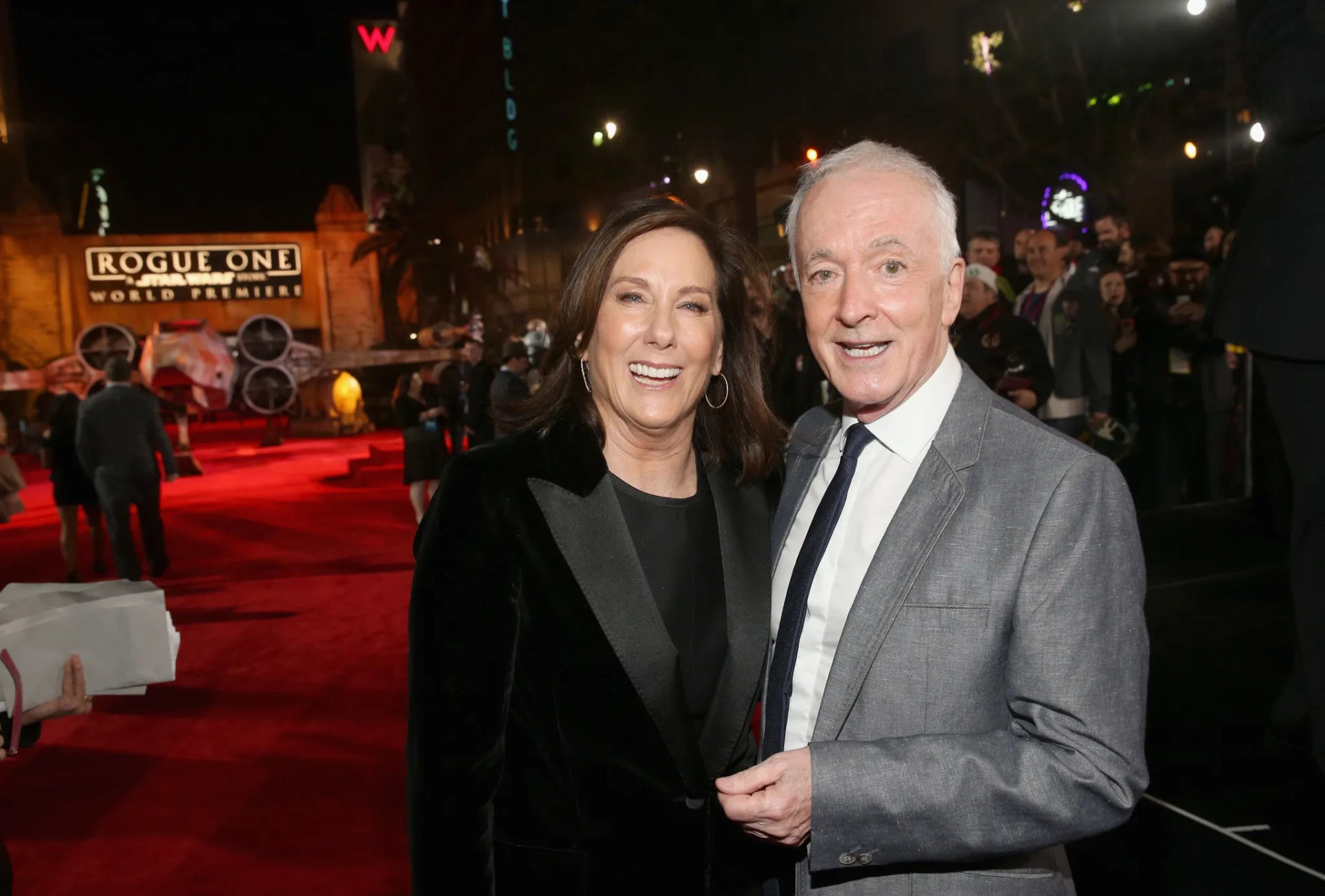 Anthony Daniels and Kathleen Kennedy at an event for Rogue One: A Star Wars Story (2016)