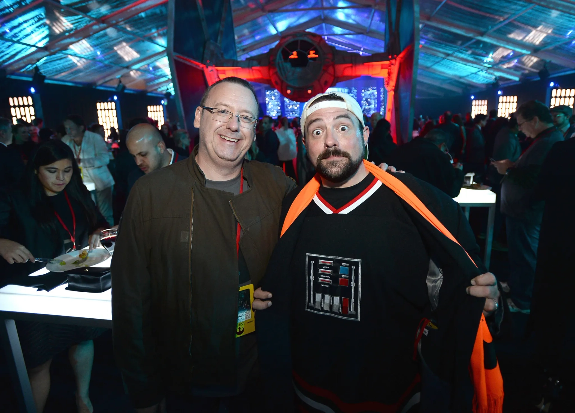 Kevin Smith and Gary Whitta at an event for Rogue One: A Star Wars Story (2016)