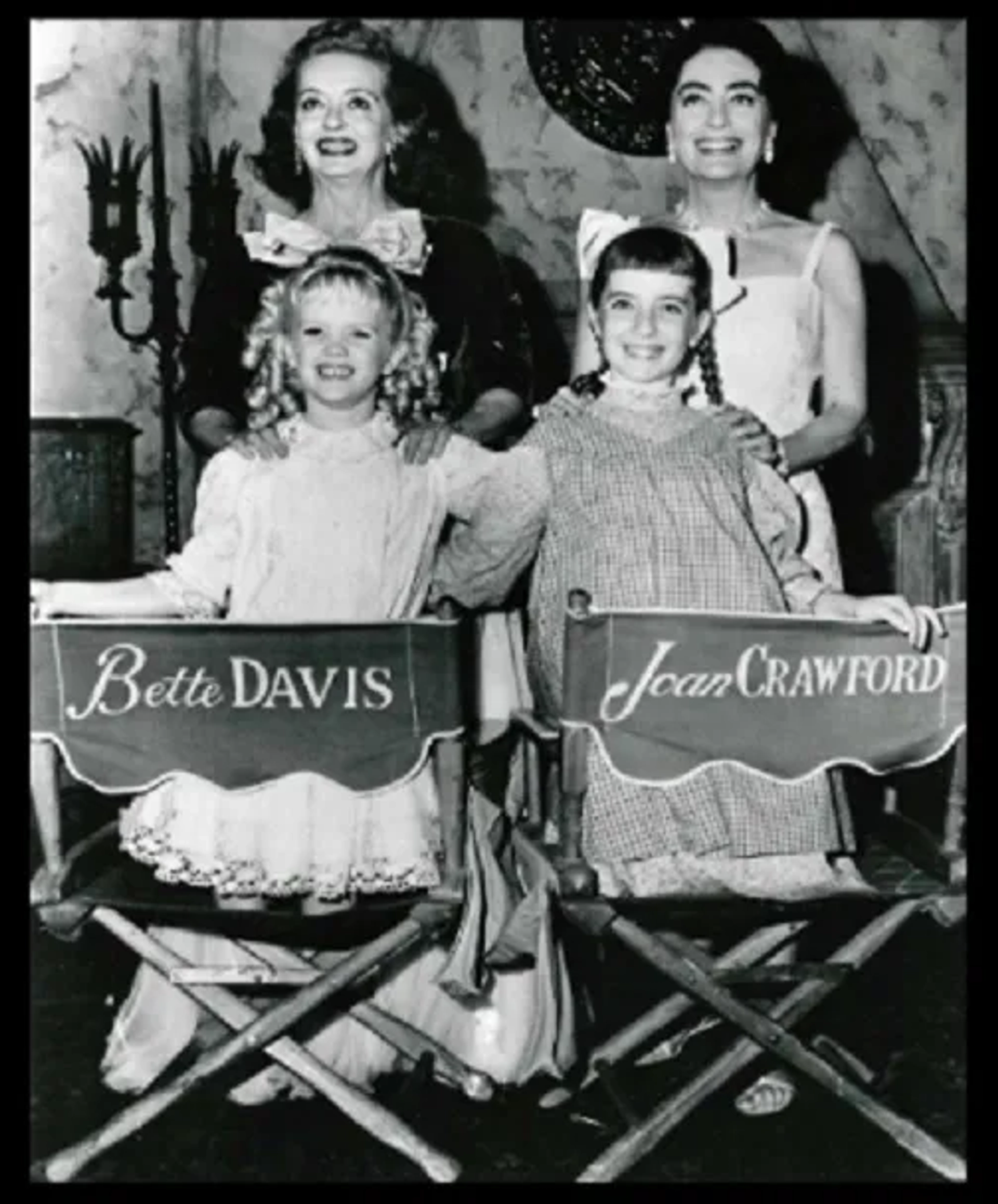 Bette Davis, Joan Crawford, Julie Allred, and Gina Gillespie in What Ever Happened to Baby Jane? (1962)