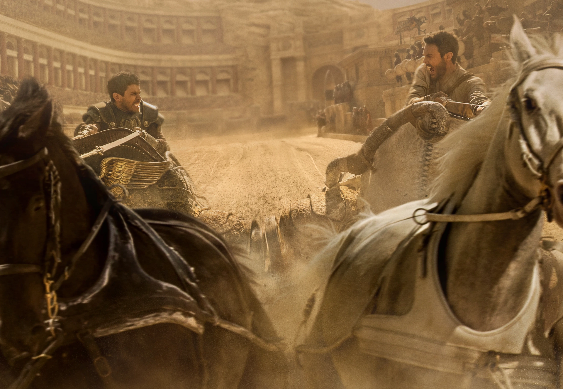 Toby Kebbell and Jack Huston in Ben-Hur (2016)