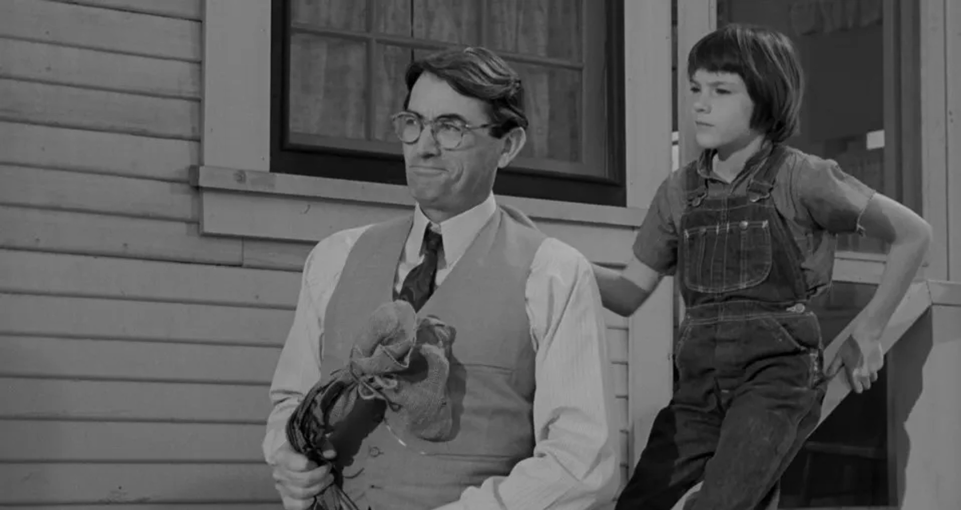 Gregory Peck and Mary Badham in To Kill a Mockingbird (1962)