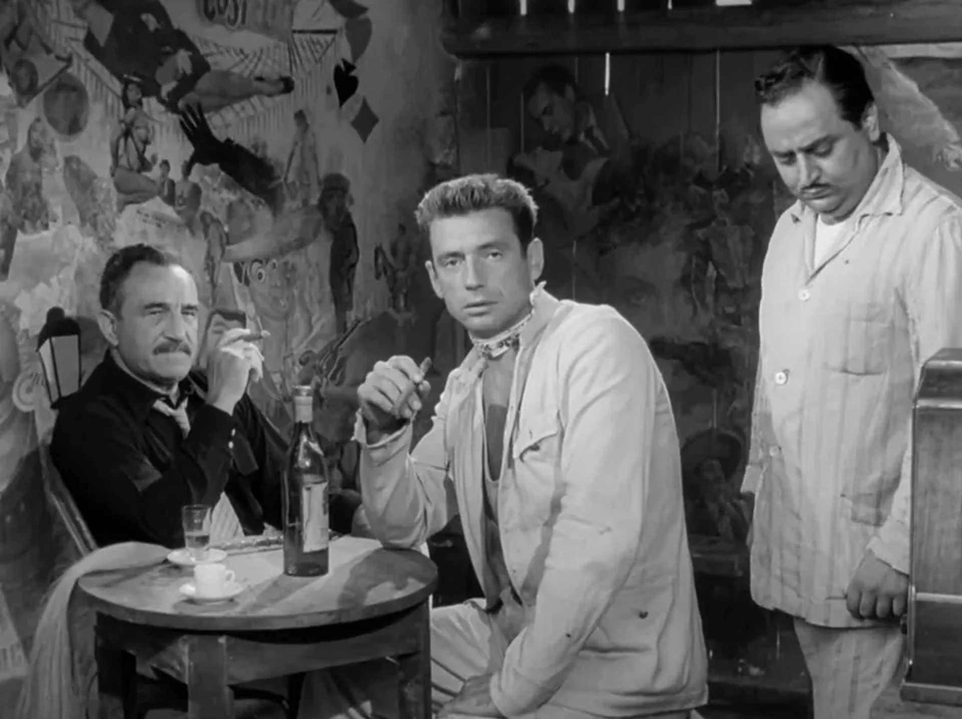 Yves Montand, Darío Moreno, and Charles Vanel in The Wages of Fear (1953)