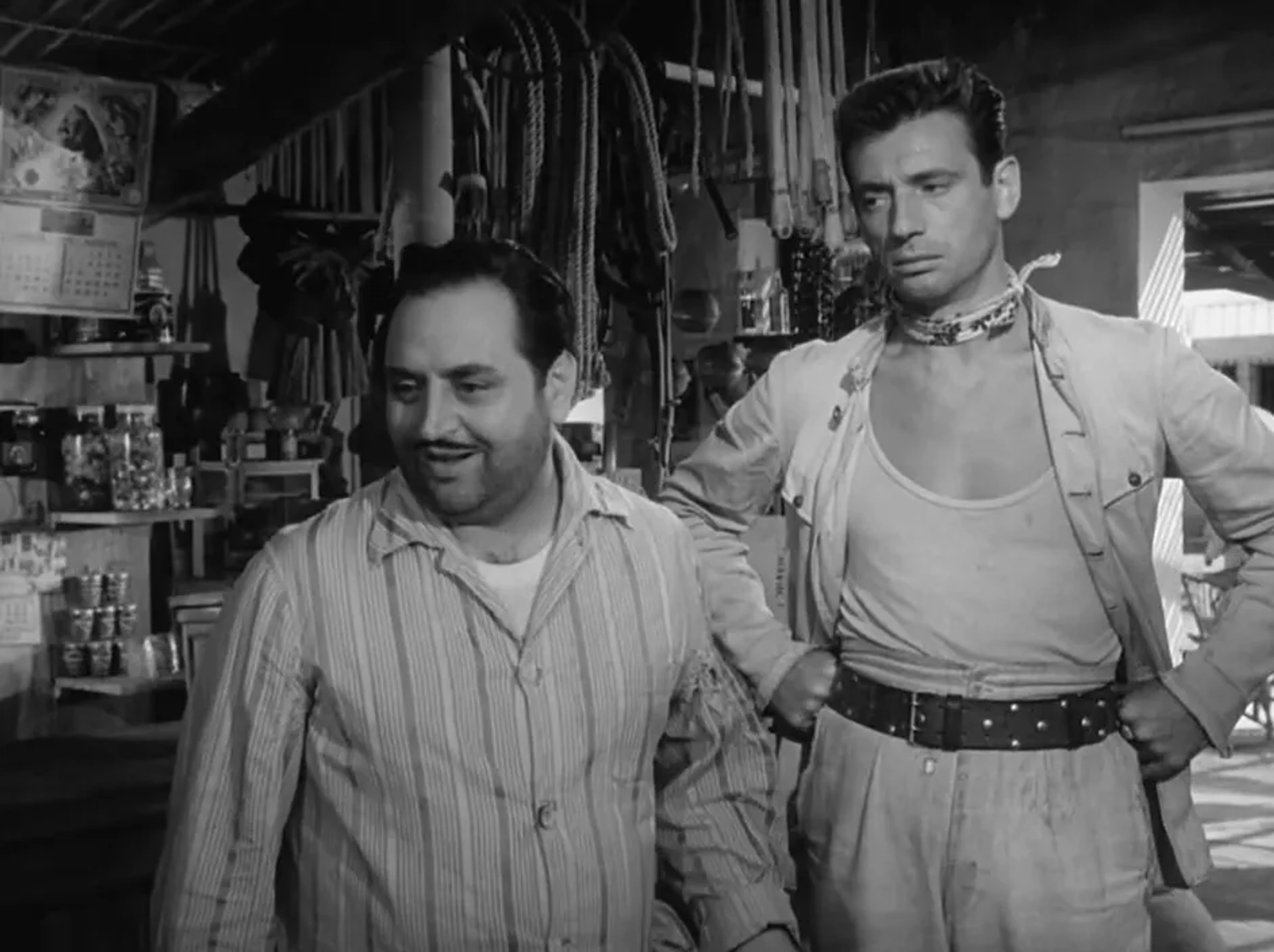 Yves Montand and Darío Moreno in The Wages of Fear (1953)