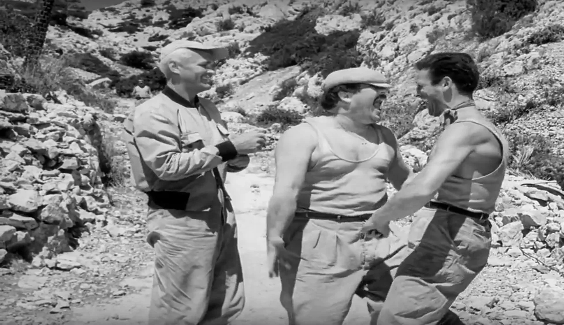 Folco Lulli, Yves Montand, and Peter van Eyck in The Wages of Fear (1953)