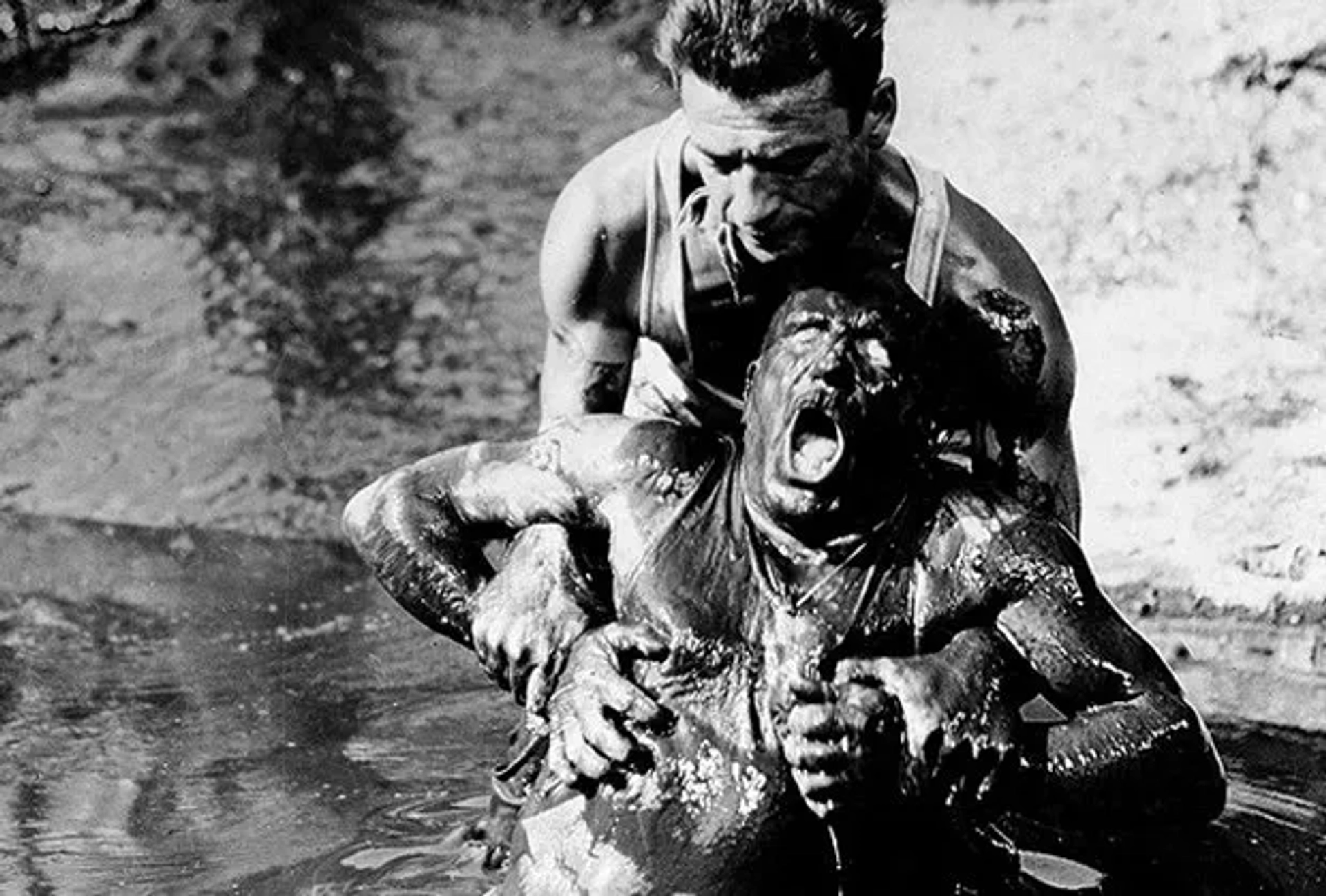 Yves Montand and Charles Vanel in The Wages of Fear (1953)