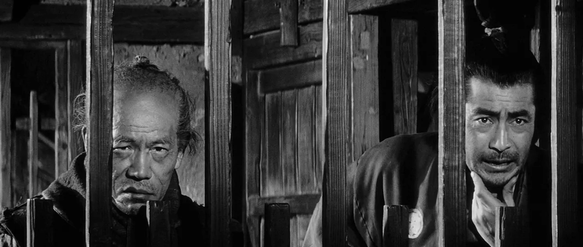 Toshirô Mifune and Eijirô Tôno in Yojimbo (1961)