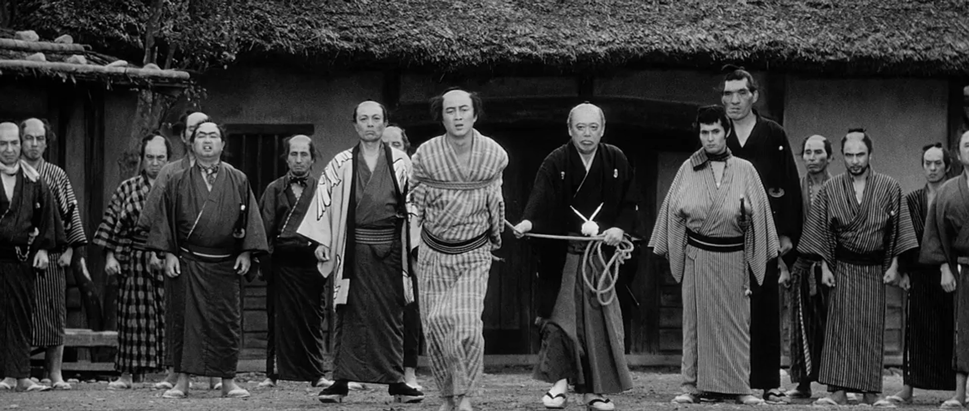 Daisuke Katô, Tatsuya Nakadai, Kyû Sazanka, Takashi Shimura, and Tsunagorô Rashômon in Yojimbo (1961)