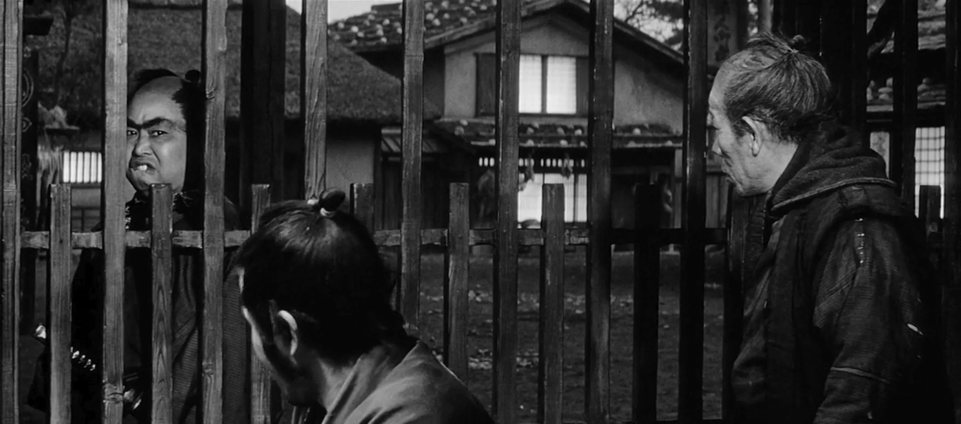 Toshirô Mifune, Daisuke Katô, and Eijirô Tôno in Yojimbo (1961)