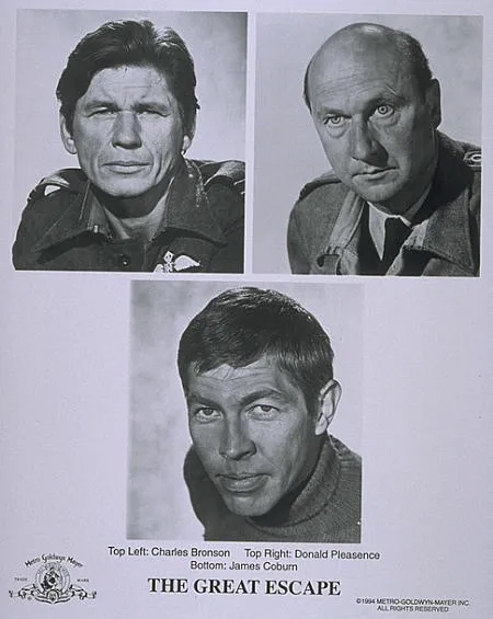 Charles Bronson, James Coburn, and Donald Pleasence in The Great Escape (1963)