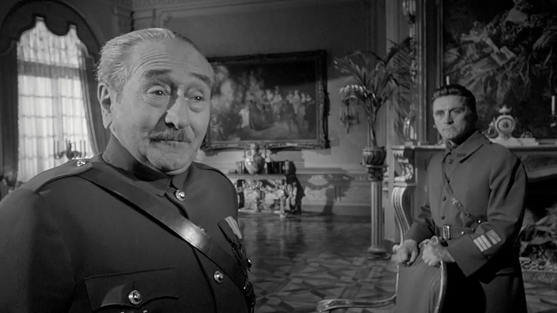 Kirk Douglas and Adolphe Menjou in Paths of Glory (1957)