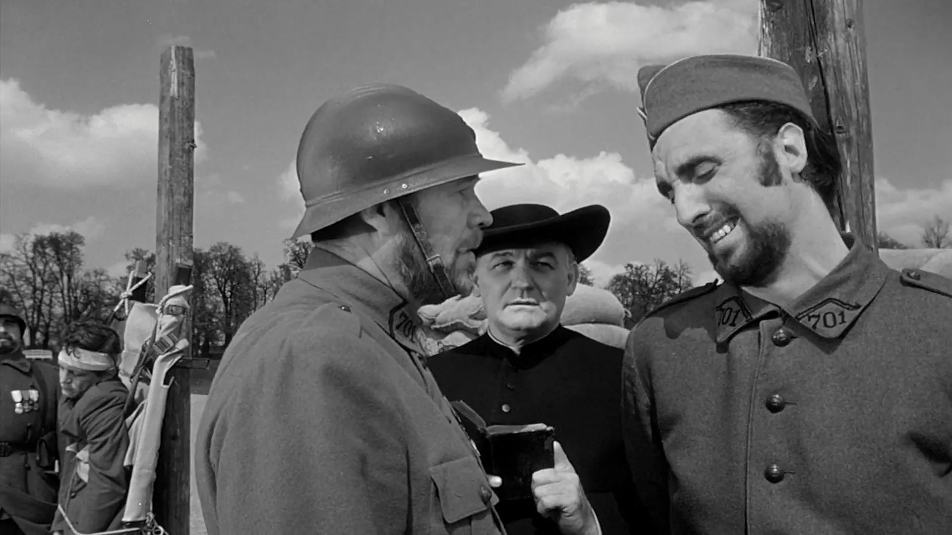 Timothy Carey, Bert Freed, Emile Meyer, Wayne Morris, and Joe Turkel in Paths of Glory (1957)