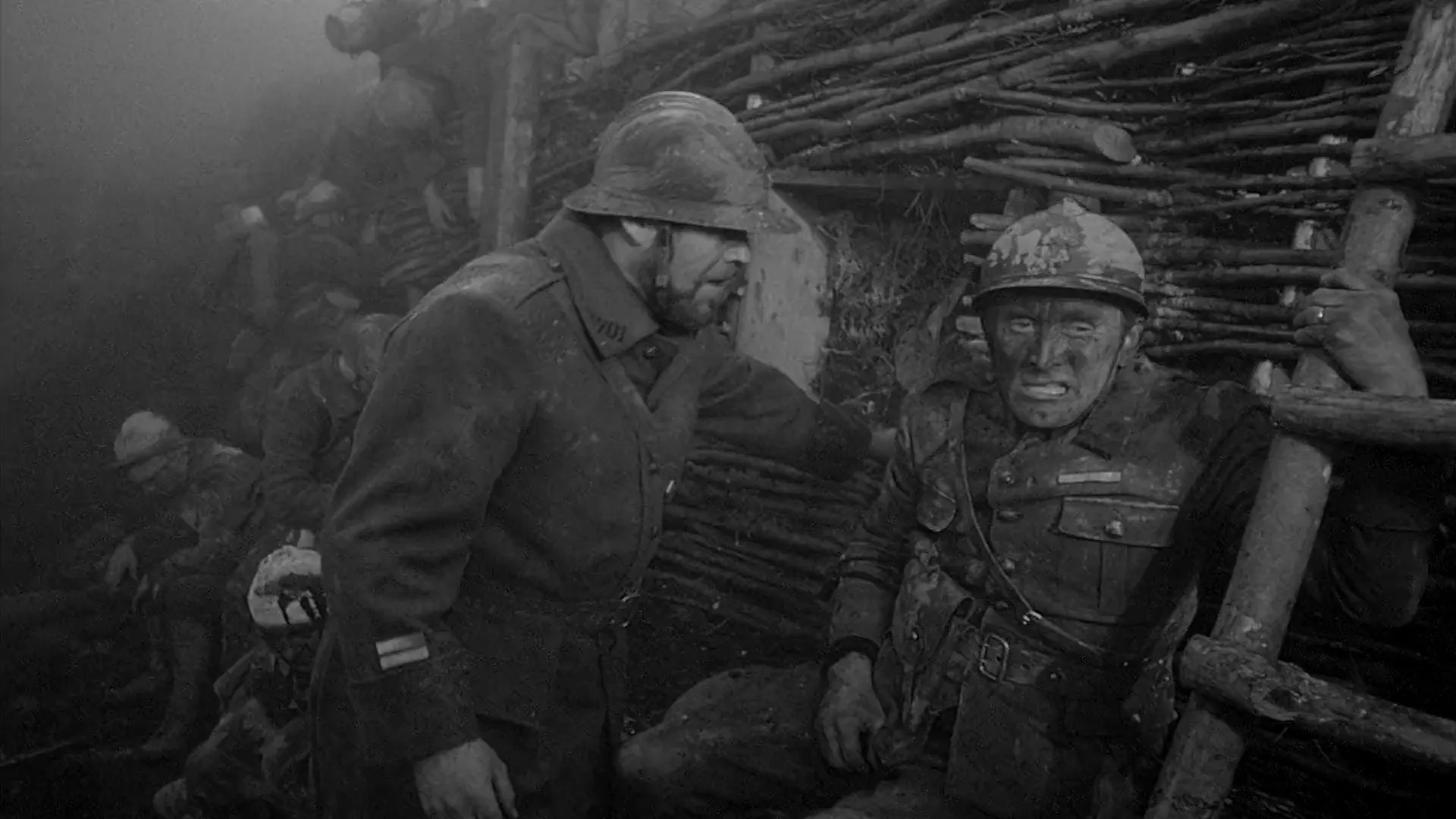 Kirk Douglas and Wayne Morris in Paths of Glory (1957)