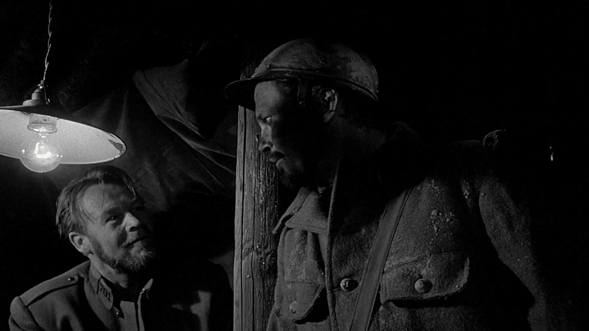 Ralph Meeker and Wayne Morris in Paths of Glory (1957)