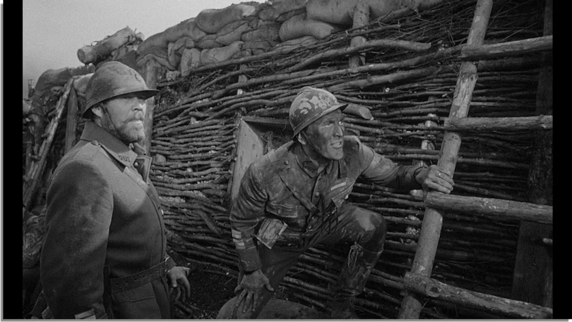 Kirk Douglas and Wayne Morris in Paths of Glory (1957)