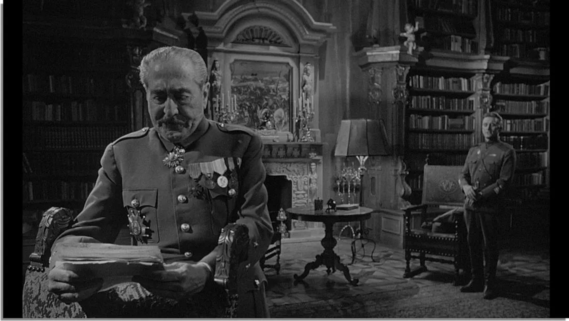 Kirk Douglas and Adolphe Menjou in Paths of Glory (1957)