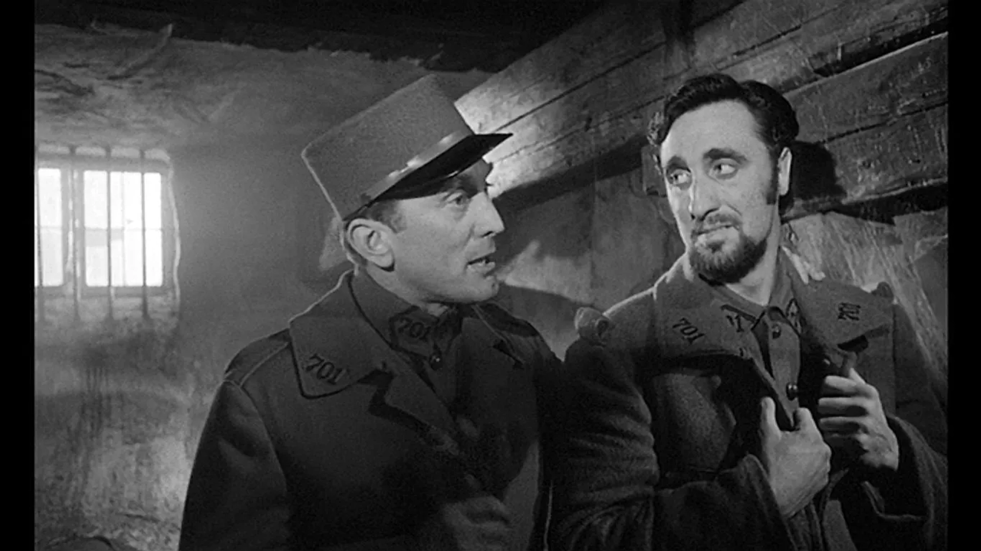 Kirk Douglas and Timothy Carey in Paths of Glory (1957)