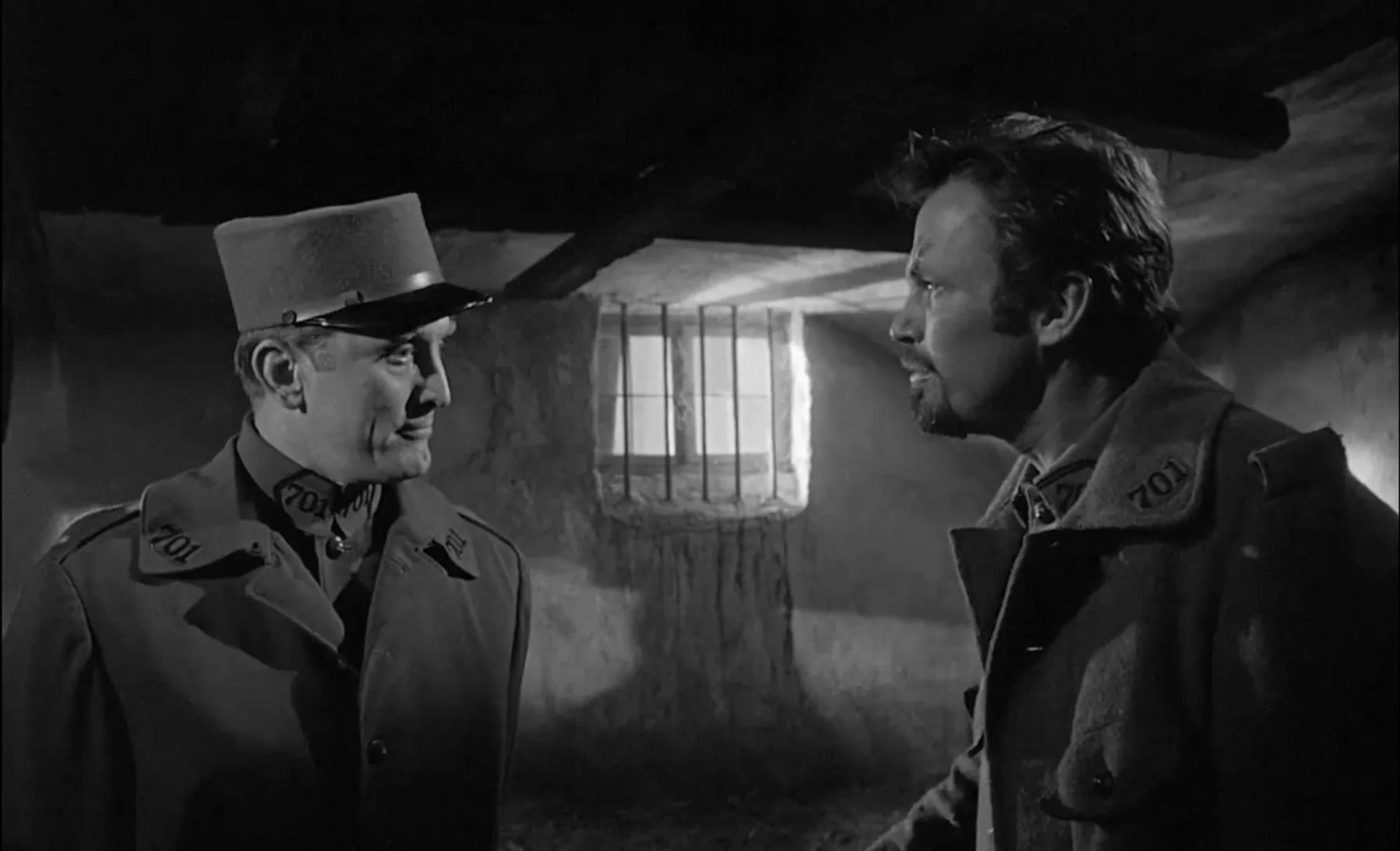 Kirk Douglas and Ralph Meeker in Paths of Glory (1957)