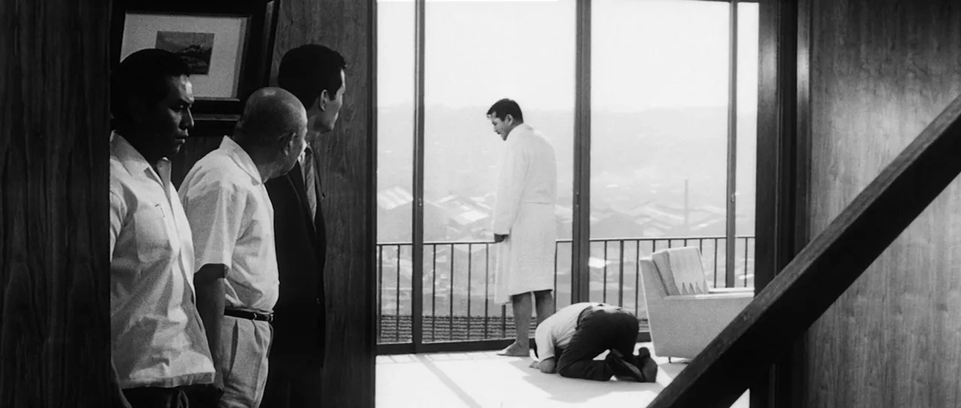 Toshirô Mifune, Kenjirô Ishiyama, Takeshi Katô, Tatsuya Nakadai, and Yutaka Sada in High and Low (1963)