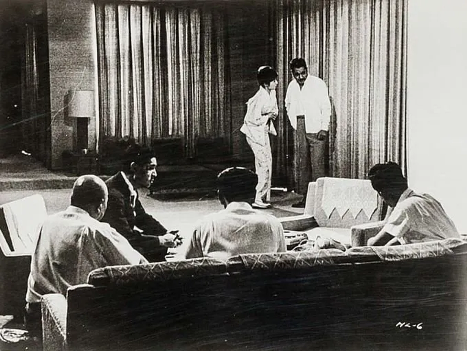 Toshirô Mifune, Kenjirô Ishiyama, Kyôko Kagawa, and Tatsuya Nakadai in High and Low (1963)