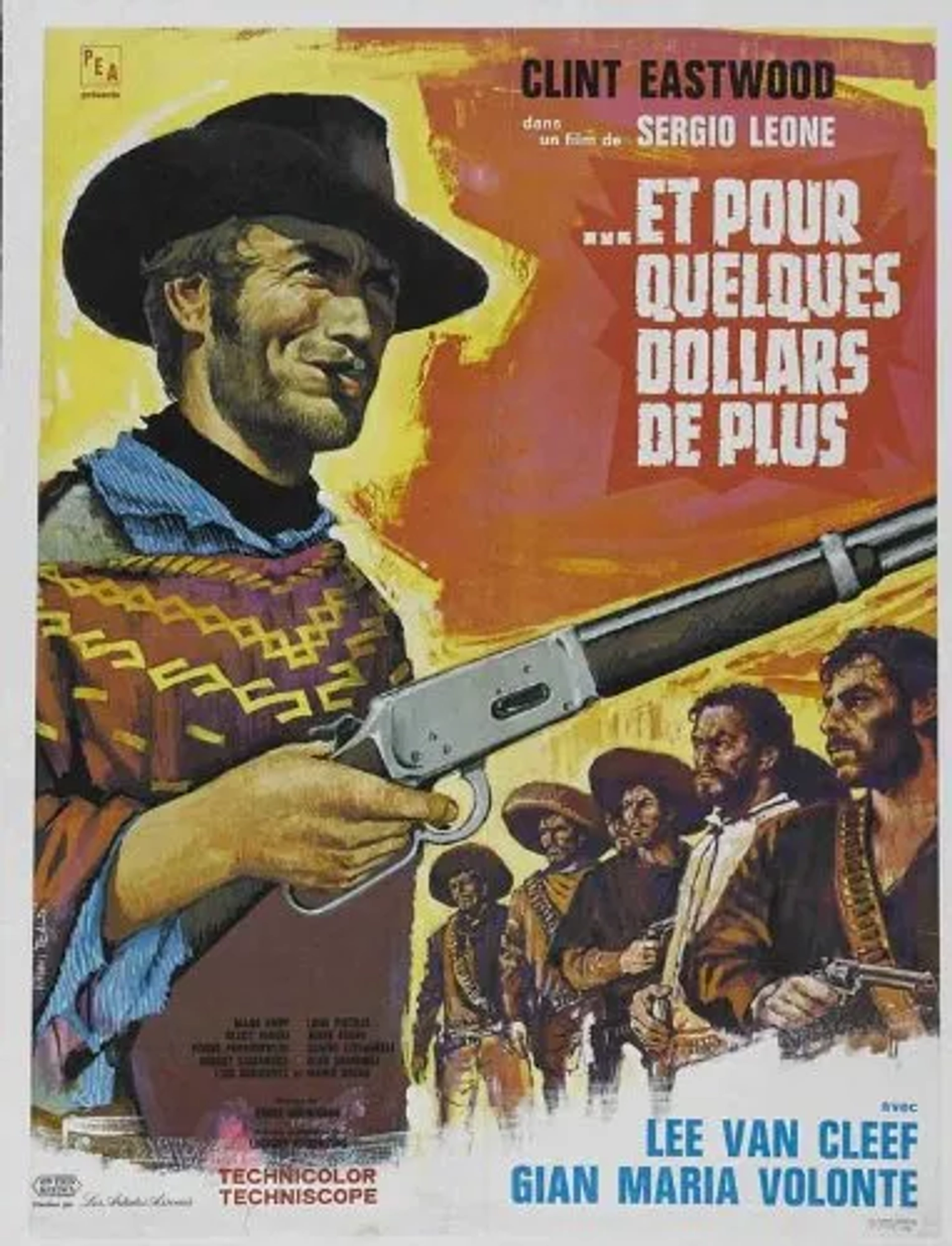 Clint Eastwood, Gian Maria Volontè, Antonio Molino Rojo, Aldo Sambrell, Eduardo García, and Luis Rodríguez in For a Few Dollars More (1965)