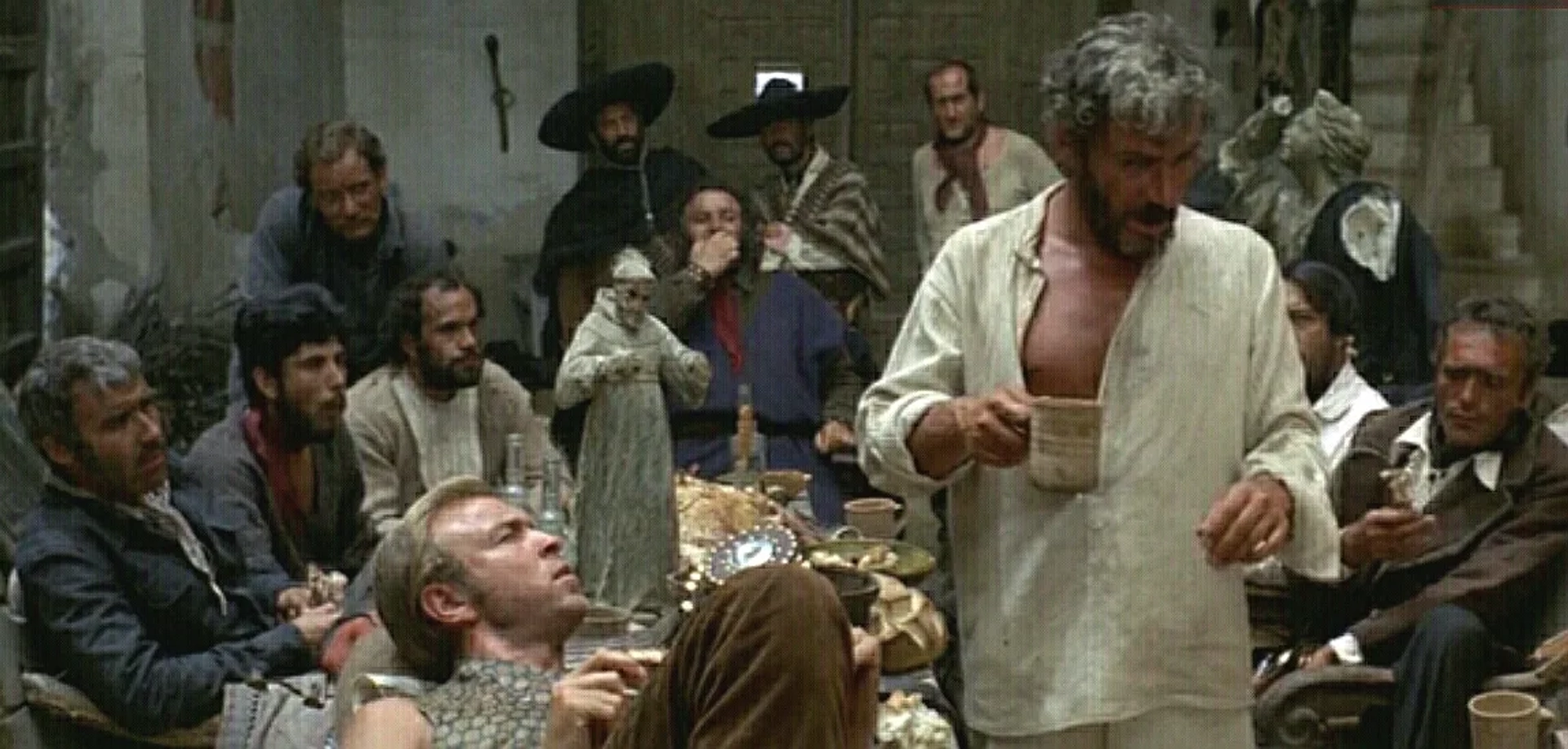 Gian Maria Volontè, Werner Abrolat, Mario Brega, Frank Braña, José Canalejas, Antonio Molino Rojo, Nazzareno Natale, Luigi Pistilli, Aldo Sambrell, Benito Stefanelli, Enrique Santiago, and Eduardo García in For a Few Dollars More (1965)