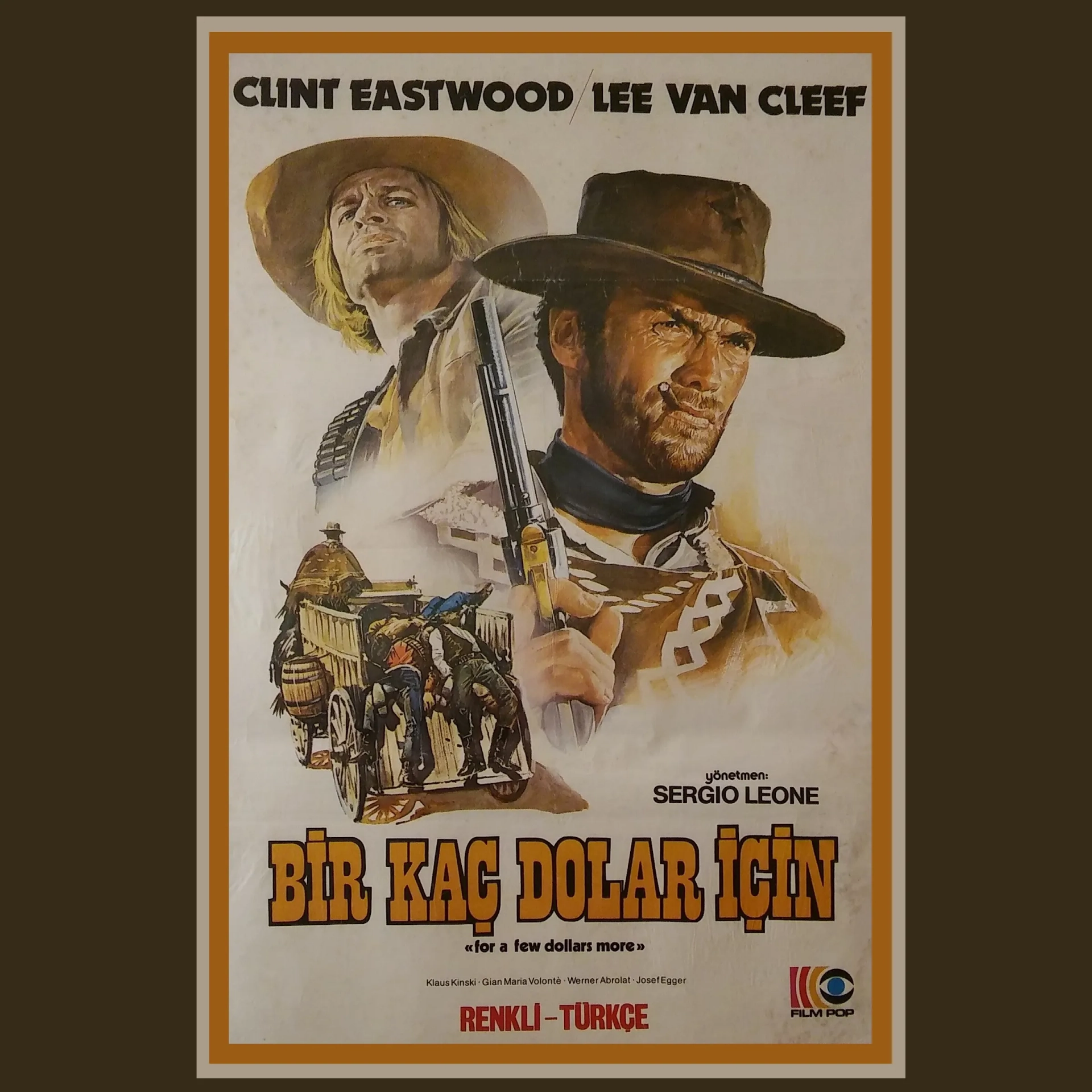 Clint Eastwood, Klaus Kinski, Lee Van Cleef, and Gian Maria Volontè in For a Few Dollars More (1965)