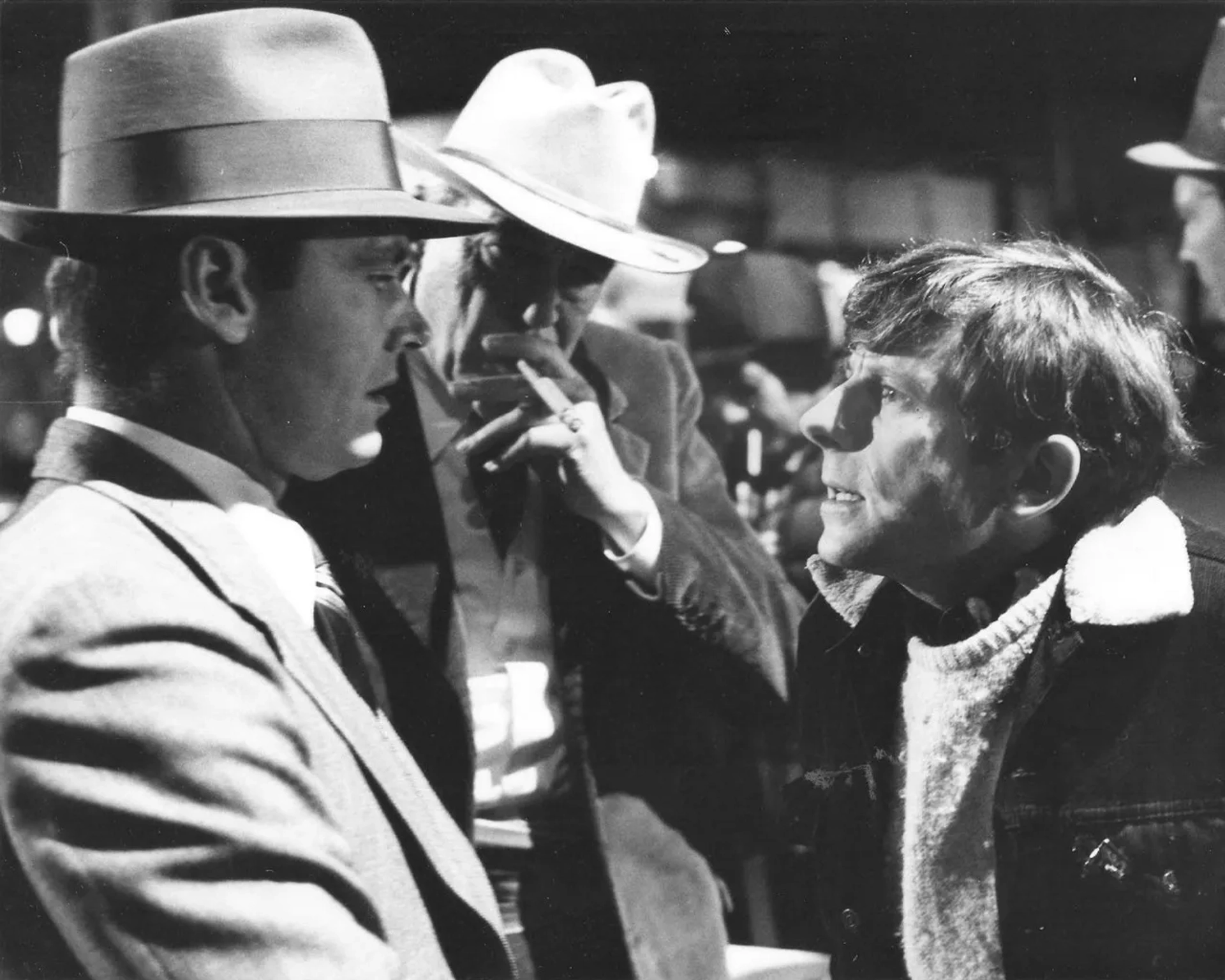 Jack Nicholson, Roman Polanski, and John Huston in Chinatown (1974)