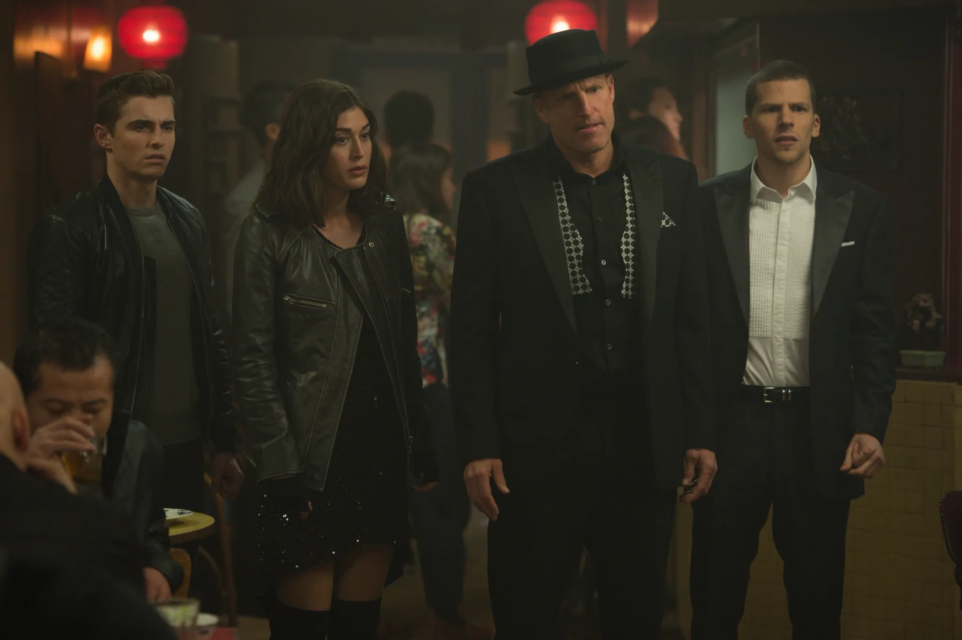 Woody Harrelson, Lizzy Caplan, Jesse Eisenberg, and Dave Franco in Now You See Me 2 (2016)