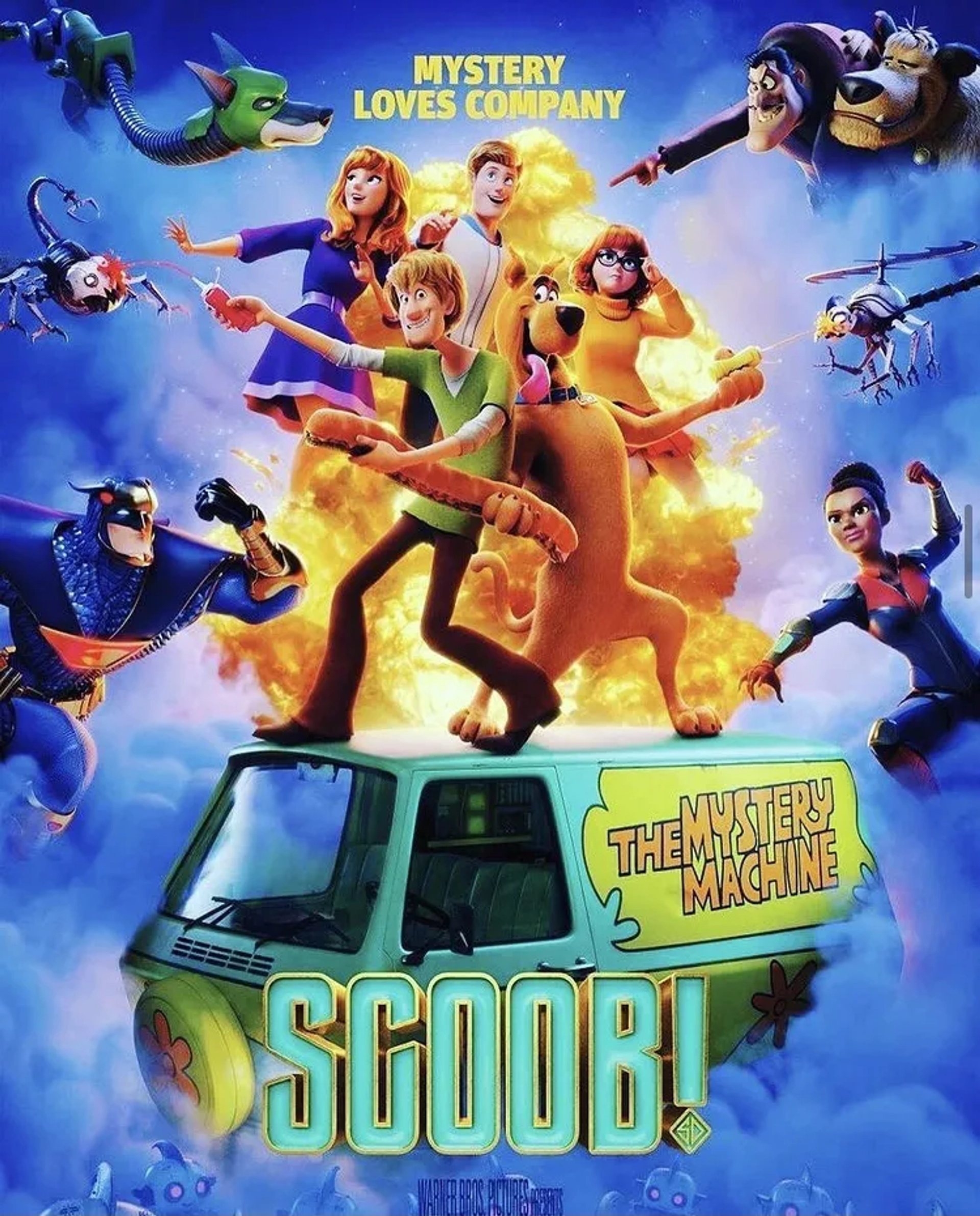 Mark Wahlberg, Jason Isaacs, Will Forte, Ken Jeong, Don Messick, Frank Welker, Billy West, Amanda Seyfried, Zac Efron, Gina Rodriguez, and Kiersey Clemons in Scoob! (2020)