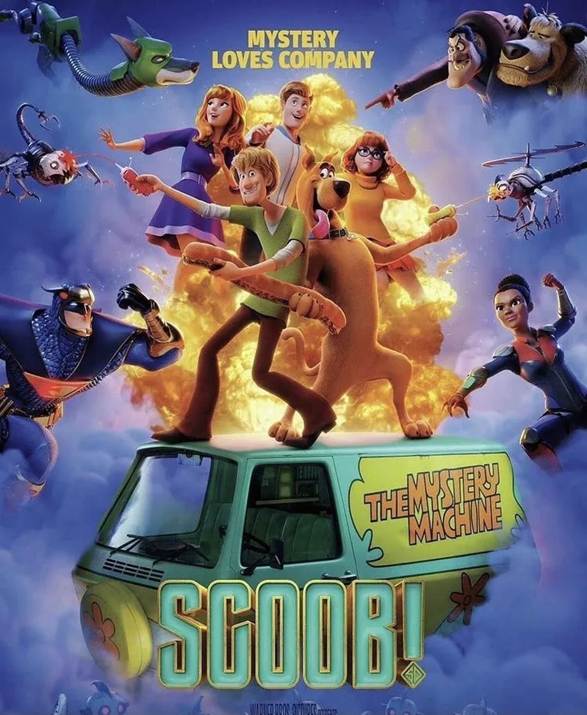 Mark Wahlberg, Jason Isaacs, Will Forte, Ken Jeong, Don Messick, Frank Welker, Billy West, Amanda Seyfried, Zac Efron, Gina Rodriguez, and Kiersey Clemons in Scoob! (2020)