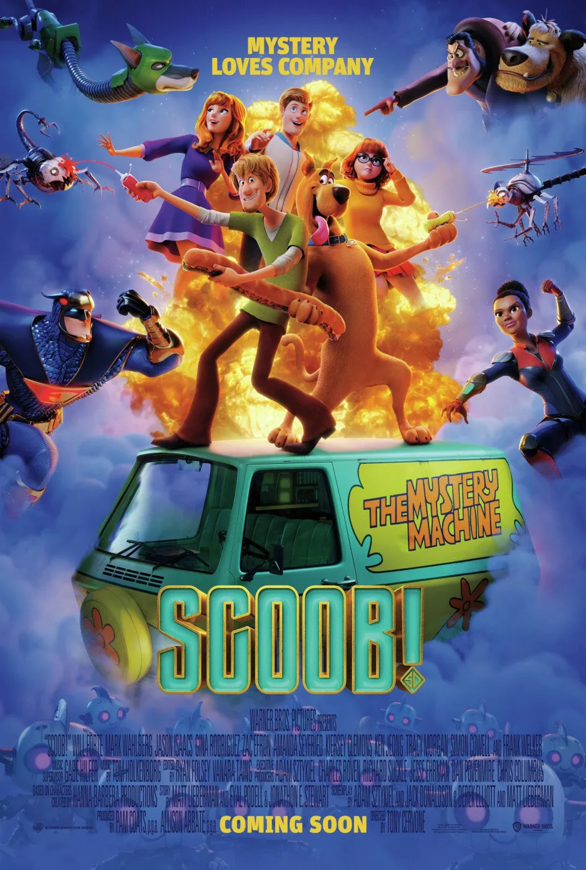 Mark Wahlberg, Jason Isaacs, Will Forte, Ken Jeong, Don Messick, Frank Welker, Billy West, Amanda Seyfried, Zac Efron, Gina Rodriguez, and Kiersey Clemons in Scoob! (2020)