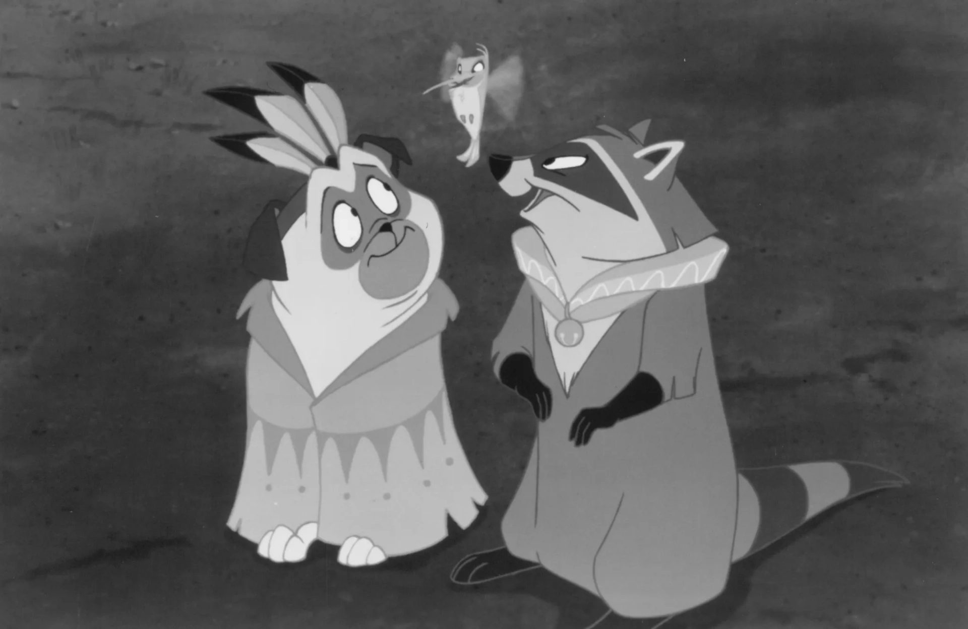 John Kassir, Danny Mann, and Frank Welker in Pocahontas (1995)