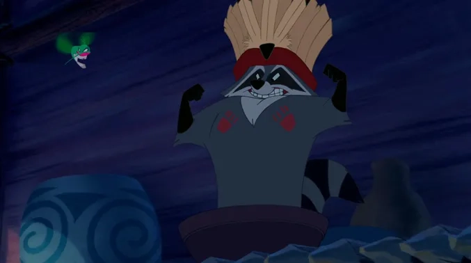 John Kassir and Frank Welker in Pocahontas (1995)