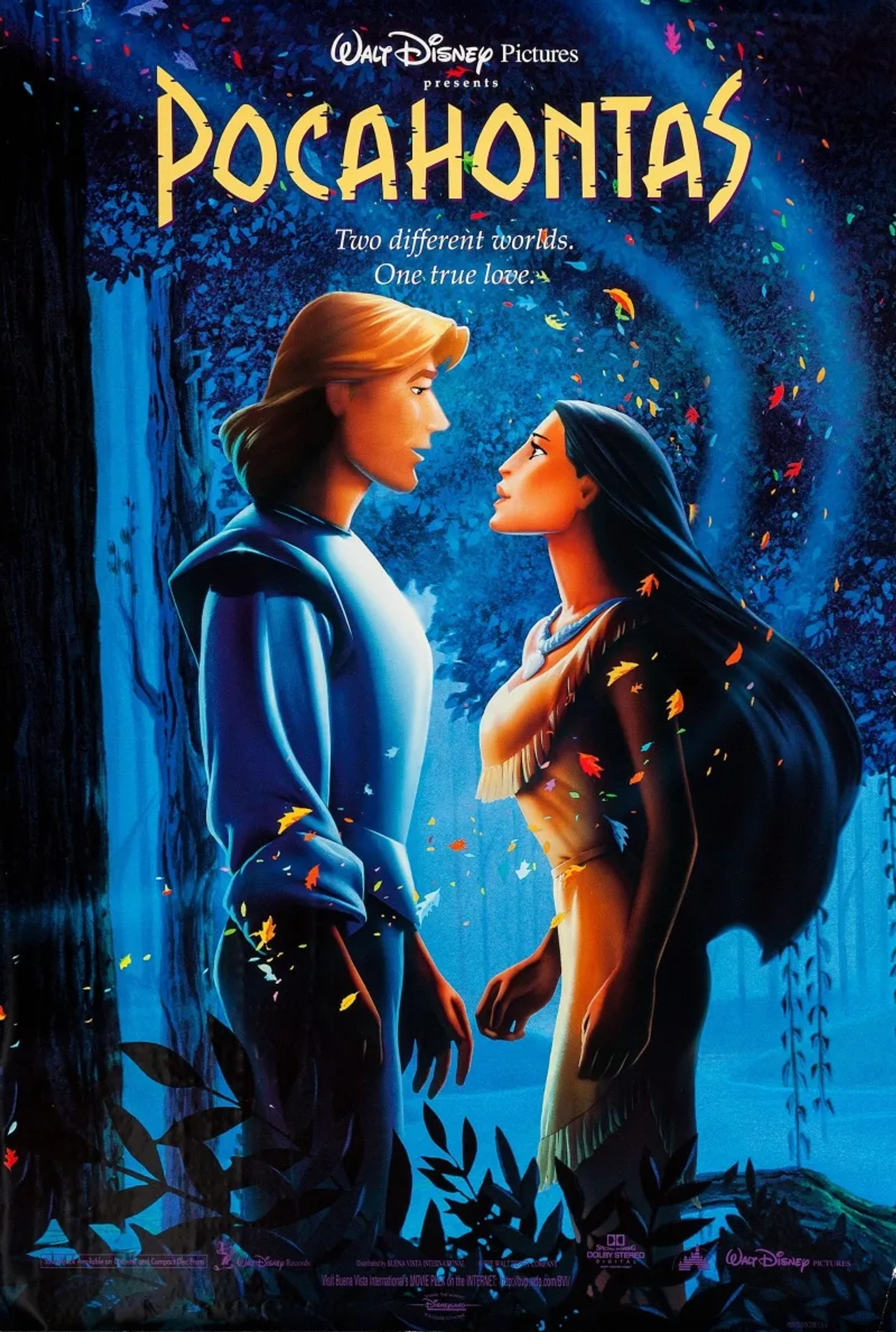 Mel Gibson and Irene Bedard in Pocahontas (1995)