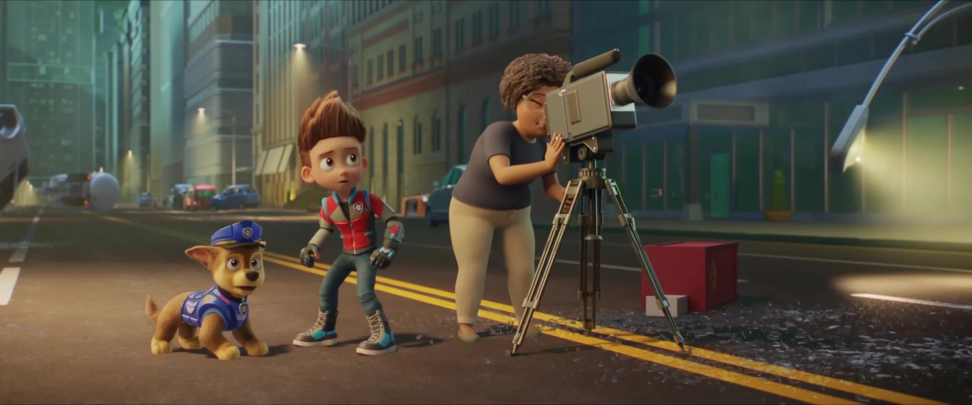 Jamillah Ross, Will Brisbin, and Iain Armitage in PAW Patrol: The Movie (2021)