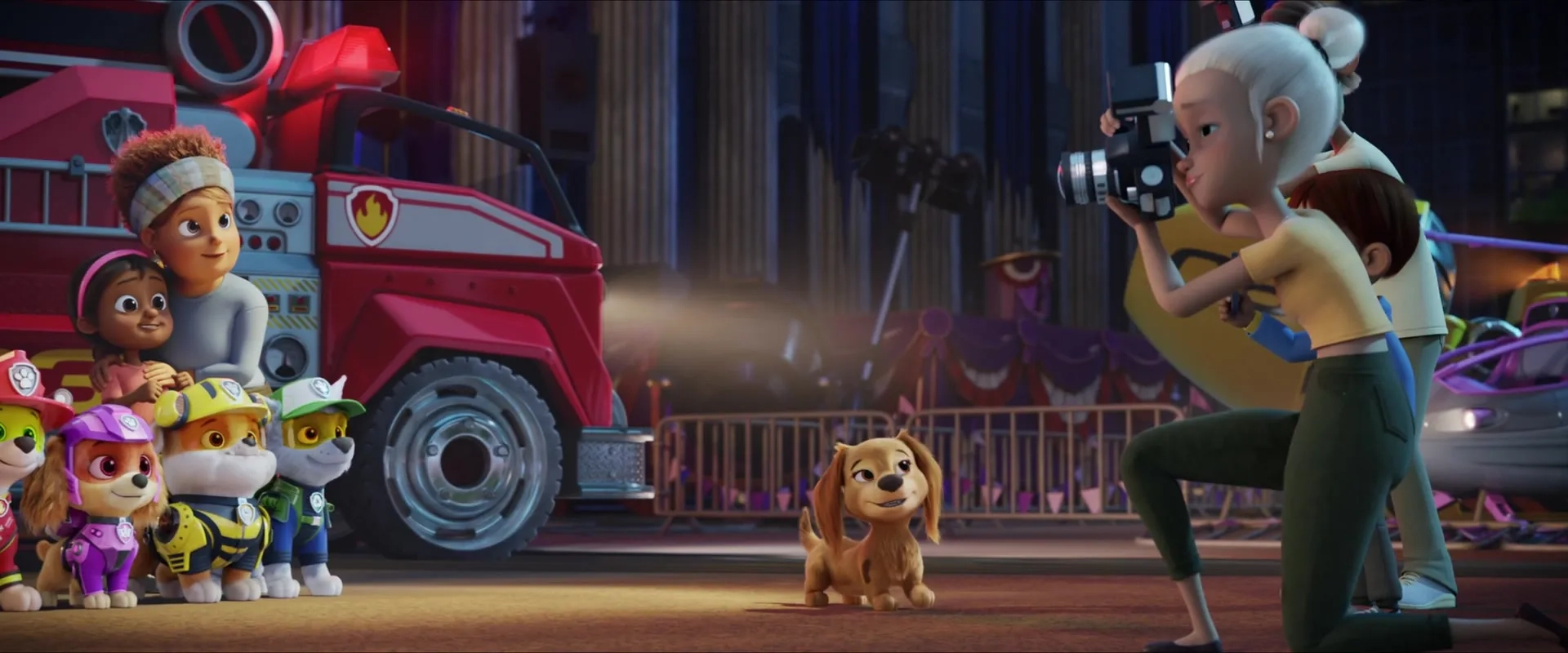 Marsai Martin, Lilly Noelle Bartlam, Keegan Hedley, Callum Shoniker, and Kingsley Marshall in PAW Patrol: The Movie (2021)