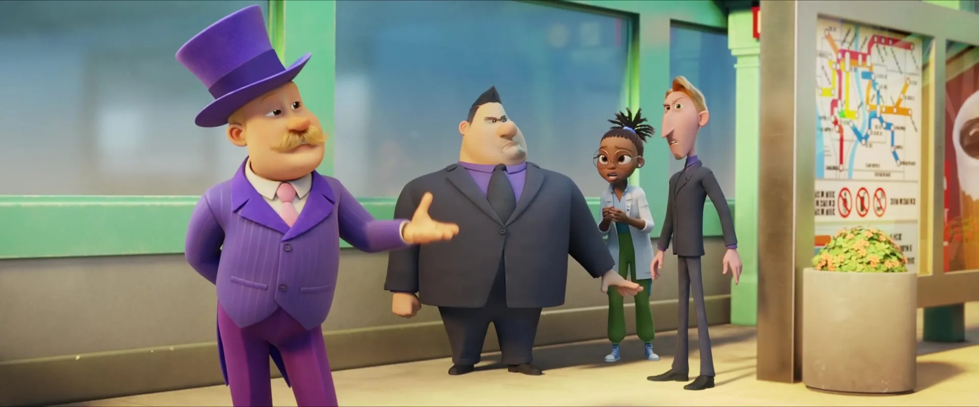 Ron Pardo, Dax Shepard, Randall Park, and Yara Shahidi in PAW Patrol: The Movie (2021)