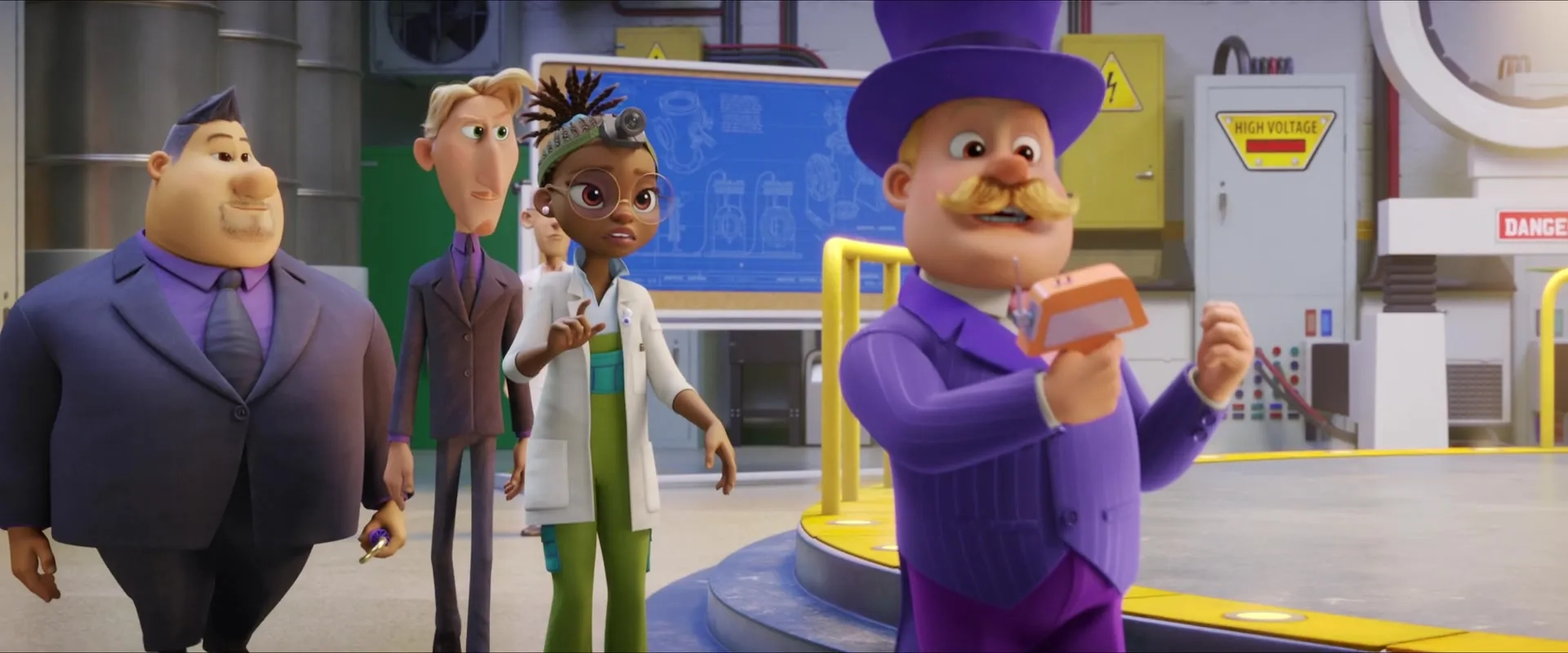 Ron Pardo, Dax Shepard, Randall Park, and Yara Shahidi in PAW Patrol: The Movie (2021)