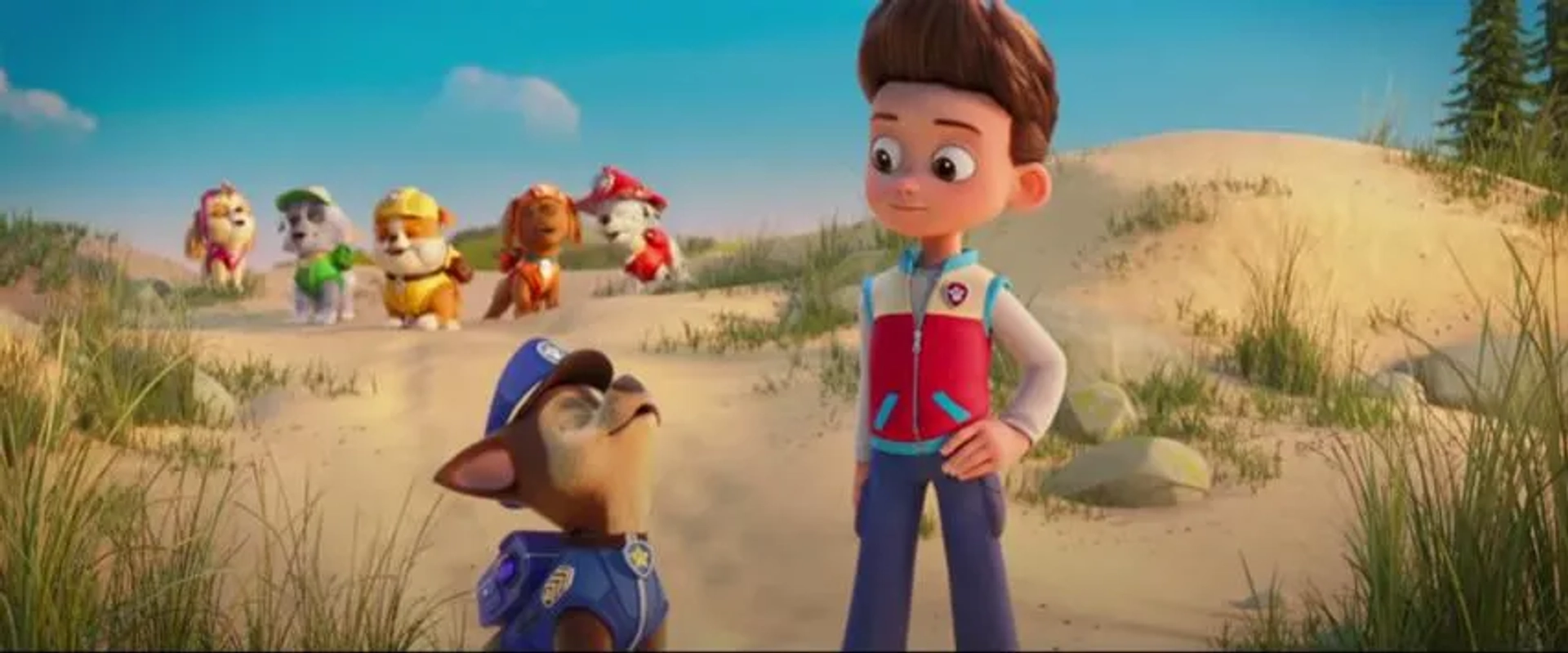 Will Brisbin, Lilly Noelle Bartlam, Iain Armitage, Keegan Hedley, Callum Shoniker, Kingsley Marshall, and Shayle Simons in PAW Patrol: The Movie (2021)