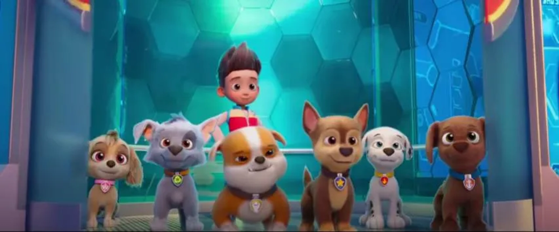 Will Brisbin, Lilly Noelle Bartlam, Iain Armitage, Keegan Hedley, Callum Shoniker, Kingsley Marshall, and Shayle Simons in PAW Patrol: The Movie (2021)