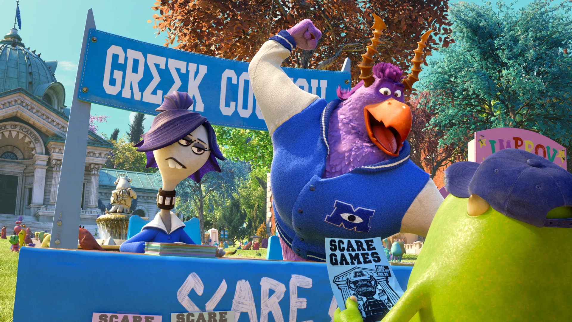 Billy Crystal, Tyler Labine, and Aubrey Plaza in Monsters University (2013)