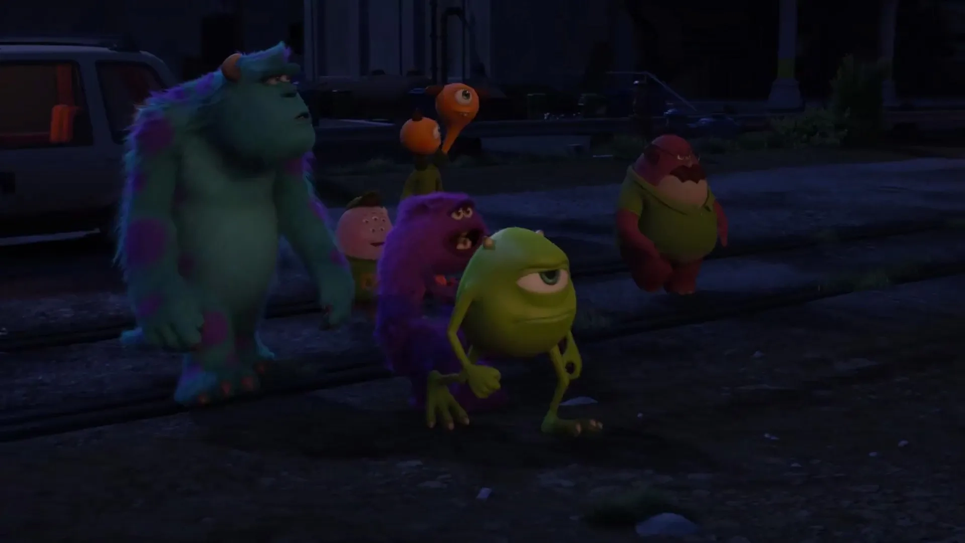 Billy Crystal, John Goodman, David Foley, Sean Hayes, Charlie Day, Joel Murray, and Peter Sohn in Monsters University (2013)