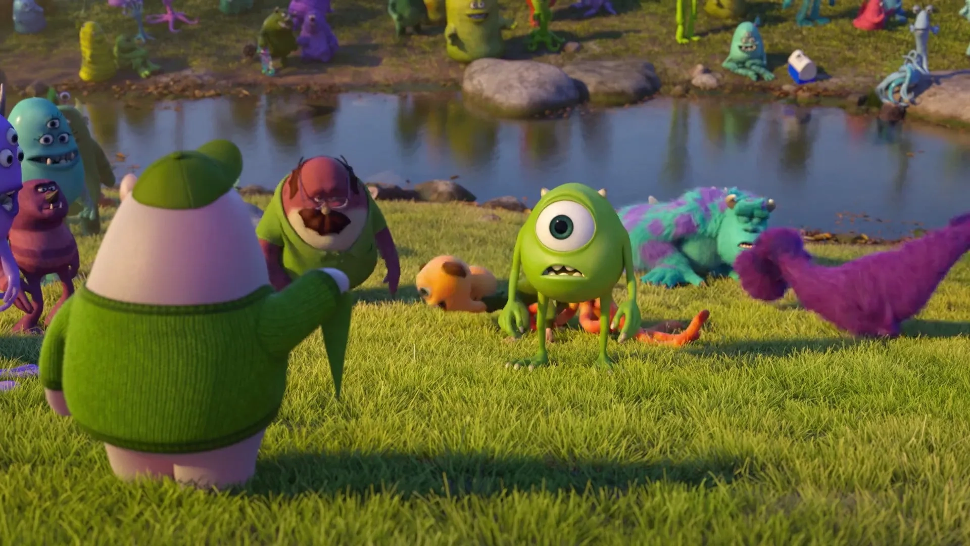 Billy Crystal, John Goodman, David Foley, Sean Hayes, Charlie Day, Joel Murray, and Peter Sohn in Monsters University (2013)